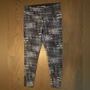 DKNY leggings never worn but no tags. Black white and a little blue
